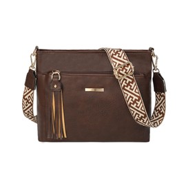 Gladdon Women's Small Handbag, Medium Shoulder Bag, Vegan Leather Shoulder Bag, Crossbody Bag, Multiple Compartments with Adjustable, Removable, Wide Strap, coffee