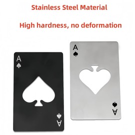 2 Pcs Ace of Spades Bottle Openers, Poker Card Bottle Opener, Stainless Steel Credit Card Size Casino for Your Wallet/Pocket
