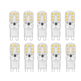 G9 3W LED Light Bulbs G9 Bi-Pin Base 3W(25W Halogen Bulb Equivalent) 110V Warm White 3000K LED Bulbs for Landscape Lighting,Pack of 10,Clear Cover