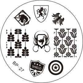 Born Pretty Badge Theme  Nail Art Stamping Template Image Plate Stamper Scraper Kit BP 27
