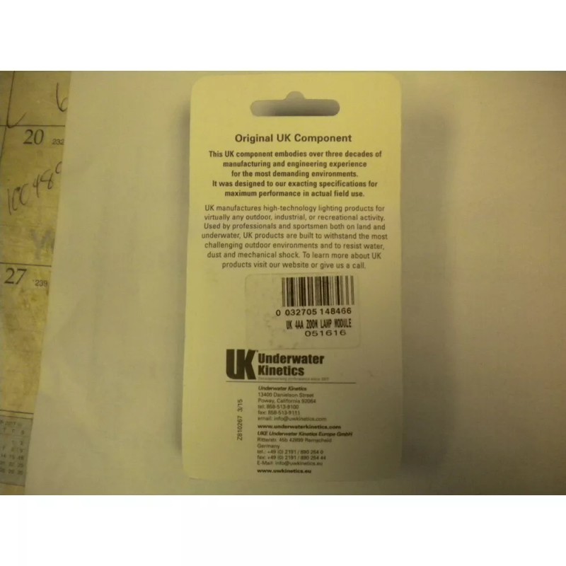 UNDERWATER KINETICS 4AA ZOOM LAMP MODULE UK4AA-AS2ZM CL I DIV