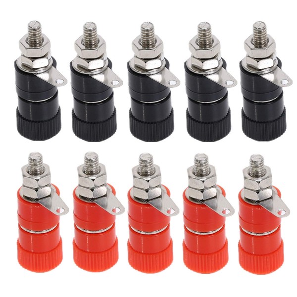 10 x 4 mm Banana Socket Black Red Binding Post