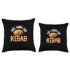 Will Work For Kebab Shawarma Grill Grilling Mediterranean Throw Pillow