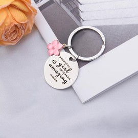 Inspirational Encouragement Gifts Keyring for Daughter Girlfriend Anniversary Romantic Gifts for Wife Birthday Christmas Gifts for Sister Friends Beautiful Girl You Can Do Amazing Things Keyring