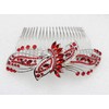 Faship Gorgeous Red Rhinestone Crystal Huge Big Floral Hair Comb