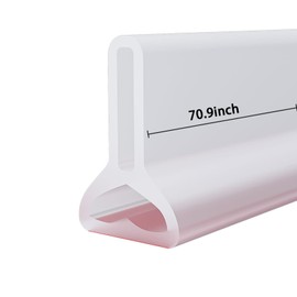 Collapsible Shower Water Splash Guard - 70 Inch Shower Threshold Water Dam for Curbless Bath, Wet and Dry Separation - Bathroom and Kitchen Water Stopper (White/70Inch)