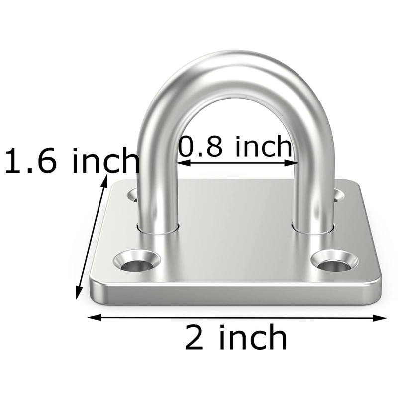 Hulless 4 Pcs 2 x 1.6 Inch 304 Stainless Steel