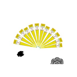 12 x FADEDA Henna Cones | 12 x 25 g Natural Paste | Black | 100% Vegetable | Ready to Use & without PPD