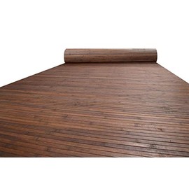 Bamboo Wall Cladding - Exotic Rolling Covering Made of Real Bamboo Slats - Flexible and Versatile (Pattern: 30 x 20 cm, Natural Dark Brown)