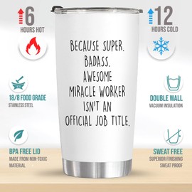 CHICKOR Gifts for Women - 20 Oz Stainless Steel Travel Cup - Chaos Coordinator Tumbler With Straw - Unique Gift idea for Boss Lady, Her, Mom, Coworker, Manager, Teacher, Boss, Officer, Wedding Planner
