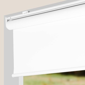 CALYX INTERIORS Blackout Roller Shades, Thermal Insulating Blinds, Cordless, 30.5" W x 48" H, White