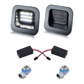 HERCOO LED License Plate Light Smoke Lens Rear Lights Tag Lamp Socket Assembly Compatible with Dodge Ram 1500 2500 3500 Pickup Truck 2003-2018, 6000K White