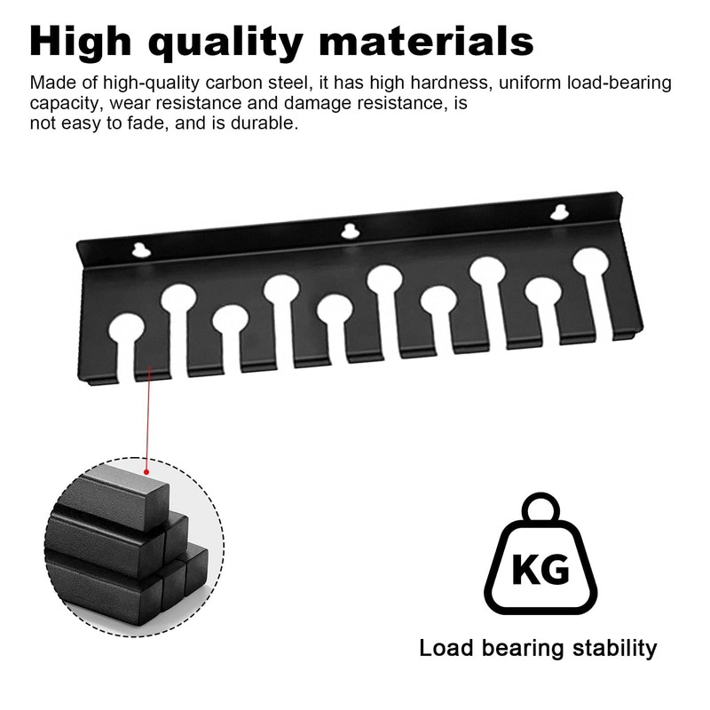 HSUYUN Spanner Holder, Carbon Steel Spanner Holder, Wall Mounted, Black