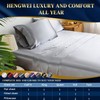 HENGWEI Satin Sheet Set Queen Size,4 Piece Sheet Set Breathable