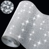 81000 Pieces 2mm 78.7 x 7.87 Inch Rhinestones Bling Crystal Rhinestone Sheet, Self Adhesive Crystal Rhinestone Diamond Gem Sticker for Car Decoration, Clothing, DIY Craft (White)
