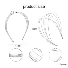 SJUIEO Women Headband Multilayer Metal 1PC Thin Silver Elegant Headband Non Slip Multilayer Hair Accessories for Women