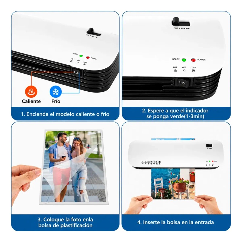 Laminadora Enmicadora Térmica+cortador De Papel+300 Micas