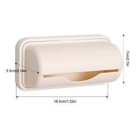 Wall-Mounted Trash Bag Dispenser for Small Garbage Bags – Adhesive PVC Storage Box for Bathroom, Kitchen, Cabinet, or Car – No-Drill, Removable Liner Bag Holder, Beige (Beige, Large)