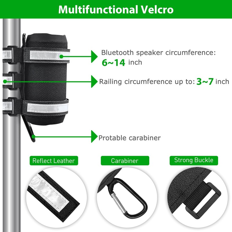 Neasroe Reflective Bike Speaker Mount Compatible with Golf Cart Motorcycle