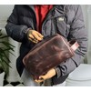 RUSTIC TOWN Leather Toiletry Bag for Men - Travel Shaving