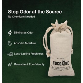 Shoe Deodorizer – Activated Coconut Charcoal Odor Absorber (2 Pack) – Removes Moisture & Odor from Shoes, Gym Bags & Closets – Reusable, Unscented Air