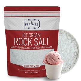 Rock Salt for Ice Cream Making, Universally Compatible Coarse and Non-Iodized Salt for All Ice Cream Maker, 5lb Bag