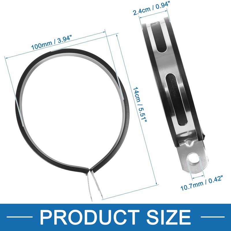 A ABSOPRO Motorcycle Exhaust Down Pipe Clamp Bracket Fastener 100mm/3.94"