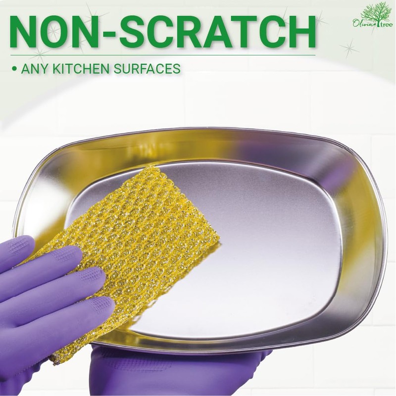 Olivia tree Rugged Glitter Dish Wash Net Heavy Duty, 2Pcs