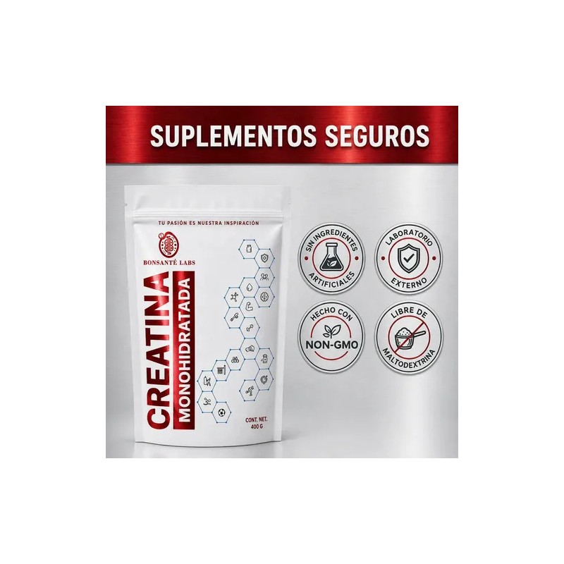 Creatina Monohidratada en Polvo Bonsanté Labs Sin Sabor 400g