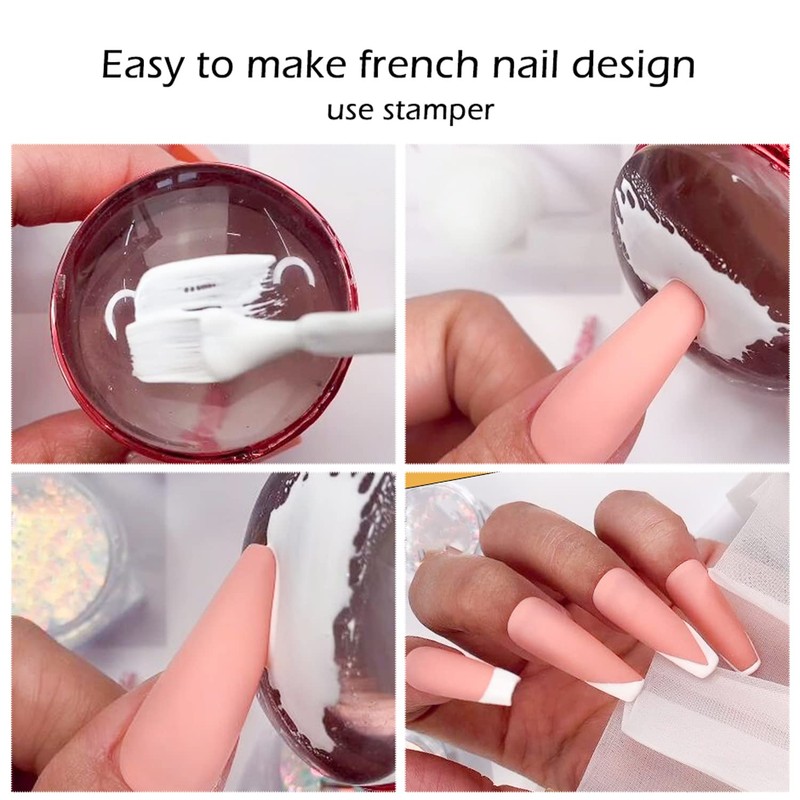 2.8CM Head Clear Jelly Silicone Nail Art Stamper Scraper with