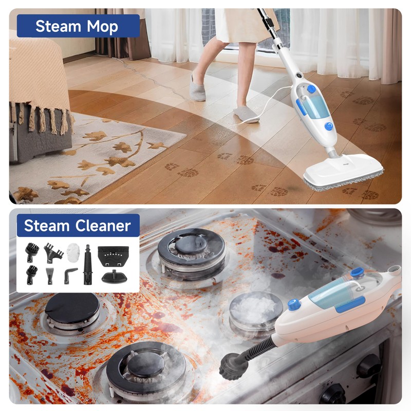 Steam Mop for Floor Cleaning, 10in1 Multi Purpose Handheld Steamer