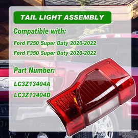 Lochnchn Tail Lights With Blind Spot Compatible with Ford F250 F350 Super Duty 2020 2021 2022 Rear Taillights Taillamp Assembly Halogen Right Passenger Side