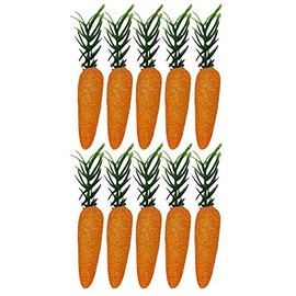 10 x Mini Glitter Carrots Easter Bunny Egg Hunt Bonnet Craft Decoration Accessories