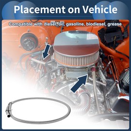 INFINAUTO AN6 Fuel Line Hose 4.5ft 1/3"ID Fuel Hose 5/9"OD for Car CPE Rubber Stainless Steel Braided Vacuum Hose Silver Tone