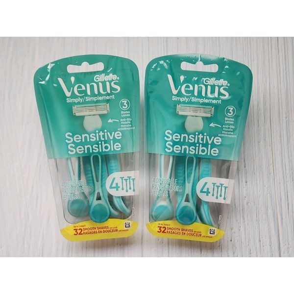 Gillette (Lot of 2) Venus Simply Sensitive Women's 3 Blade