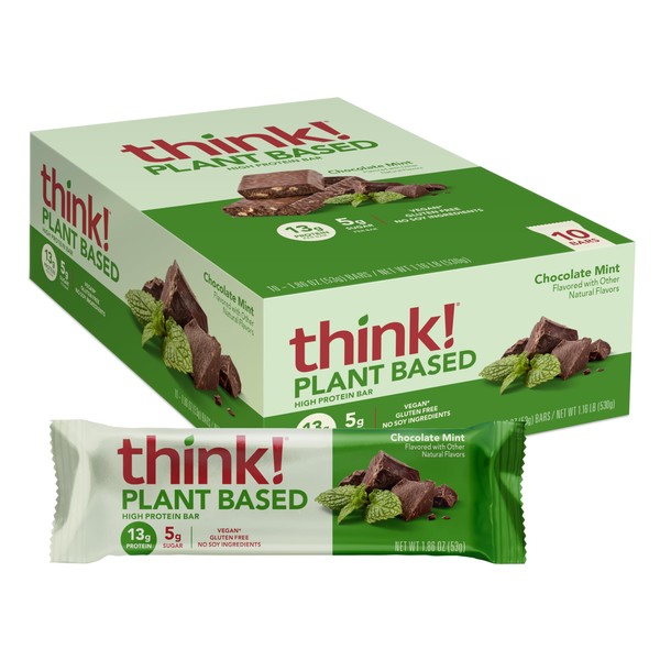 think! think! Vegan/Plant Based High Protein Bars - Chocolate Mint,