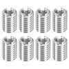 sourcing map 8Pcs Threaded Inserts, M5-0.8x12 & M8-1.25x12 Stainless Steel