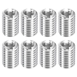 sourcing map 8Pcs Threaded Inserts, M5-0.8x12 & M8-1.25x12 Stainless Steel 303 Screw Thread Sleeves Thread Repair Insert for Mechanical Equipment
