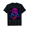 Lion Playing Saxophone Outer Space Vaporwave Jazz Galaxy T-Shirt