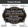 Phyabe 2 Pack Please Close and Latch Gate Sign Bilingual