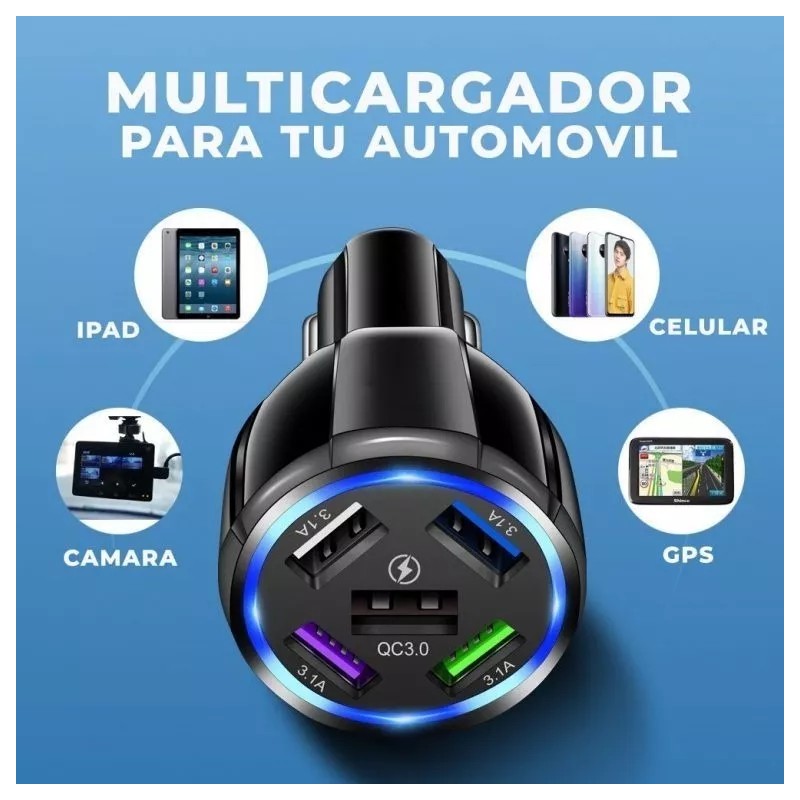 EGTMA 2 Piezas Cargador Telefóno Auto 5 Puertos Tipo C