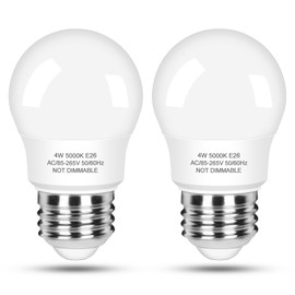 Brightever LED Refrigerator Light Bulb 40 Watt Equivalent, 120V Fridge Appliance Light Bulb 4W Daylight White 5000K, Waterproof A15 Fridge Light Bulbs 450LM, E26 Freezer Light Bulbs Non-dimmable, 2Packs