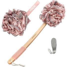 Estropajo Espalda Lufa Toem Ducha Infusión Fibra Carbón Bambú Estropajos Hombres Mujeres Incluye Esponja Mango Largo Baño