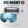 MAXJULI Ski Goggles Men Women,OTG Snow Goggles with Magnetic Interchangeable