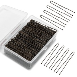 U Shaped Hair Pins 250 PCS, Coffee Brown Hair Pins for Women, Girls, Kids. With Storage Box. Hair Bobby Pins for Hair Updo, Dance, and Wedding