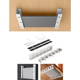 TYAMTOGSM Under Desk Laptop Holder, Under Desk Rack for Keyboard and Small Devices Up to 40mm/1.57in Thick Like Macbooks, Surface, Routers, Modems, Cable Box, Network Switch and More (White)