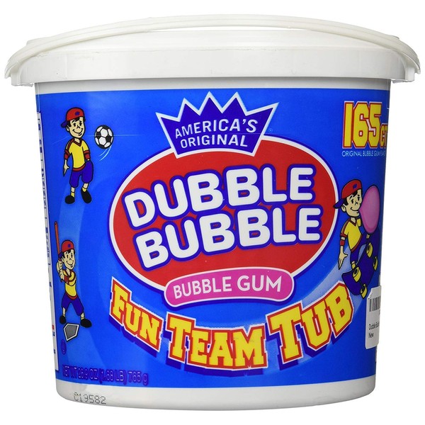 Dubble Bubble 165 Count Tub Bubble Gum