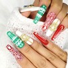 Christmas Velvet Handmade Nail Tips - Ballerina / 크리스마스 벨벳