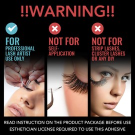 Eyelash Extension Glue - 0.5 Sec Fast Drying, 8 Week Retention (0.17fl.oz / 5ml) Waterproof Black Adhesive for Semi-Permanent Lash Extensions - Professional Use Only
