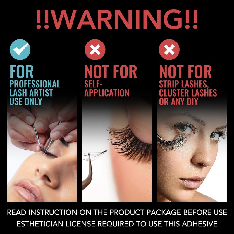 Eyelash Extension Glue - 0.5 Sec Fast Drying, 8 Week